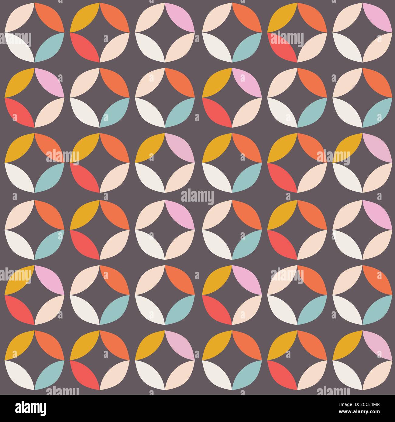 Geometric seamless pattern with colorful circles in retro design ...