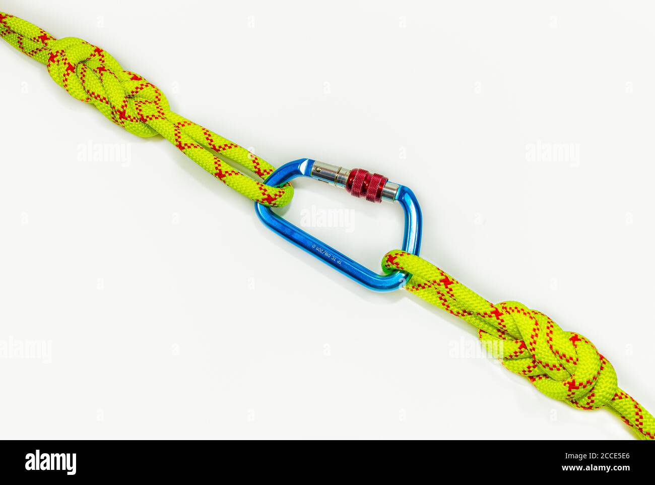 double Flemish loop or figure eight 8 knot with new colored aluminum