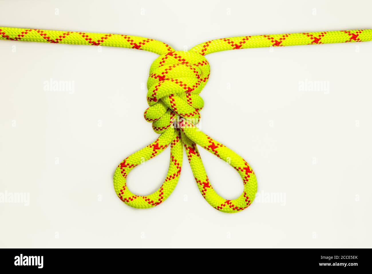 double figure eight 8 knot or Flemish loop or bunny ears use for climbing or equalizing anchors