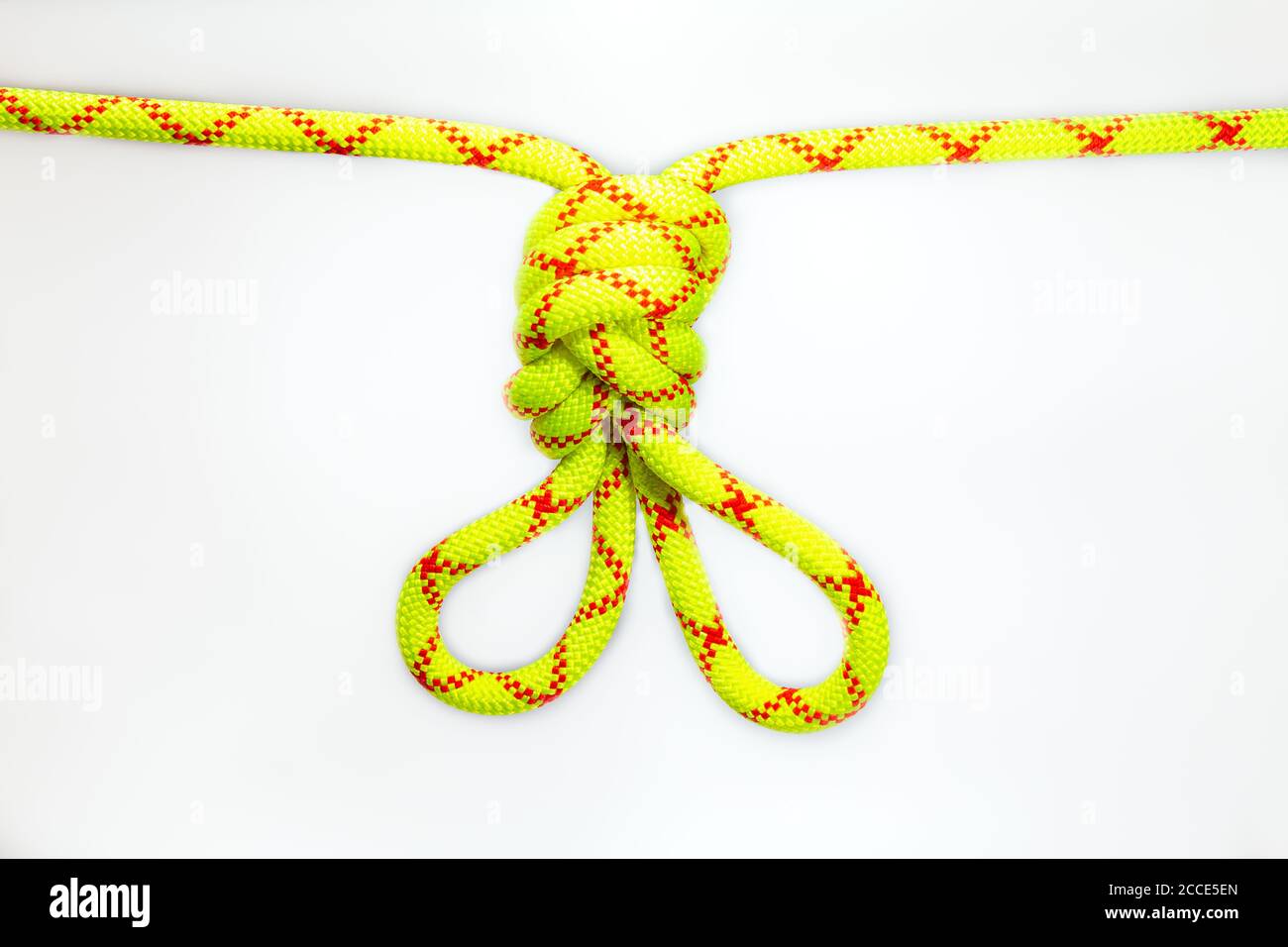 double figure eight 8 knot or Flemish loop or bunny ears use for