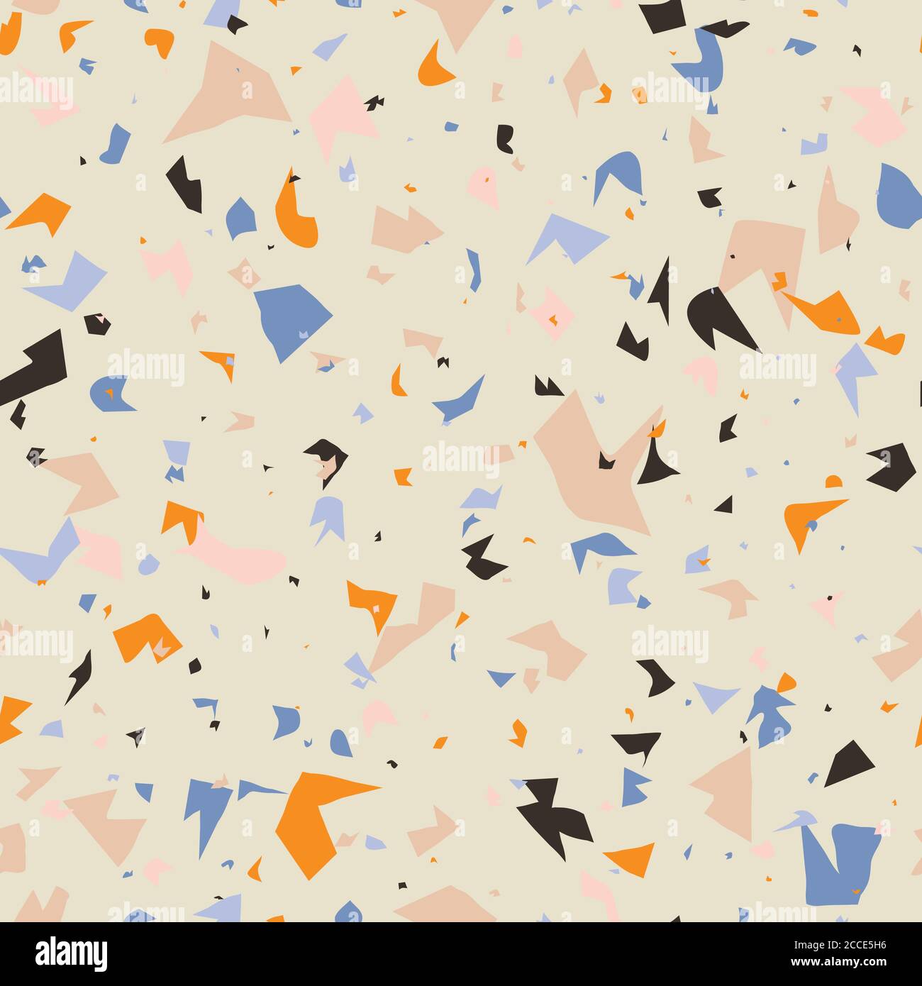 Terrazzo seamless pattern design with hand drawn rocks. Abstract modern ...