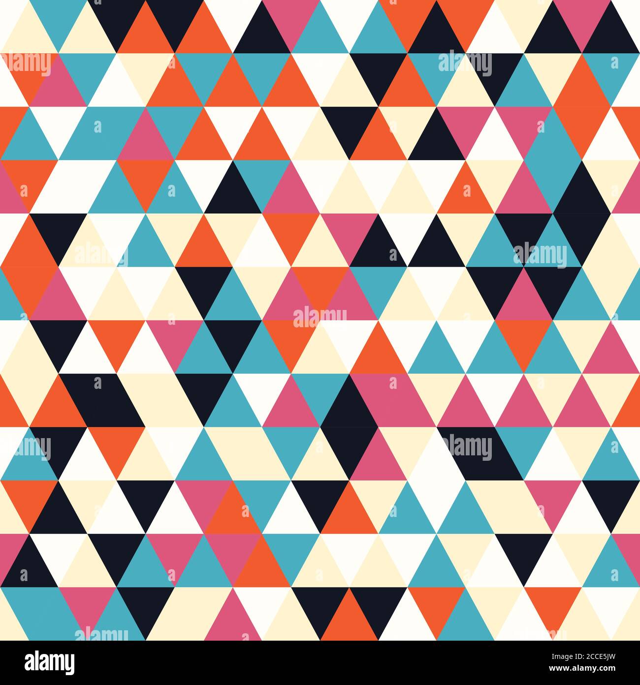 Geometric seamless pattern with colorful triangles in retro design ...