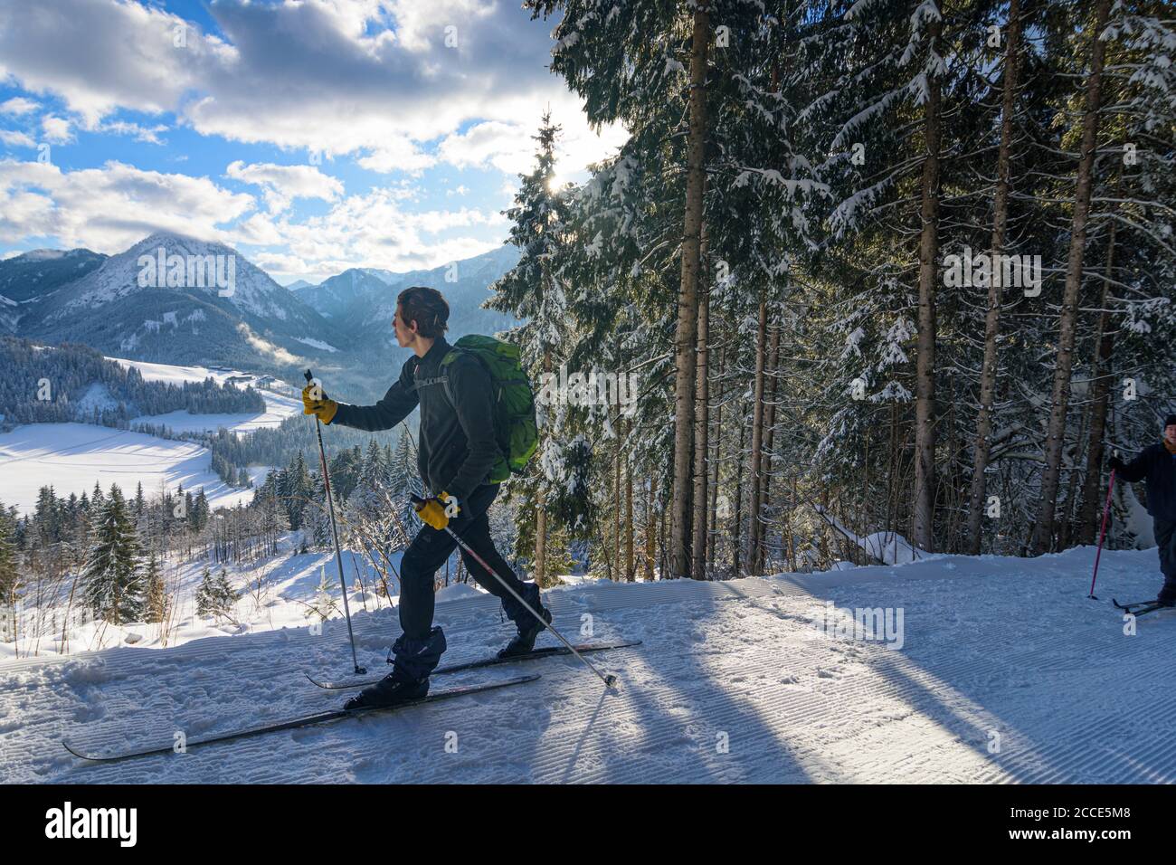 Hochfilzen, people, cross-country skiing, young man in the Kitzbühel Alps, Pillersee Tal (Pillersee valley), Tyrol, Austria Stock Photo