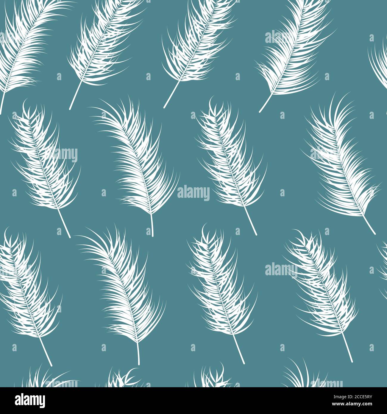 Seamless pattern with tropical leaves on blue background, vector ...