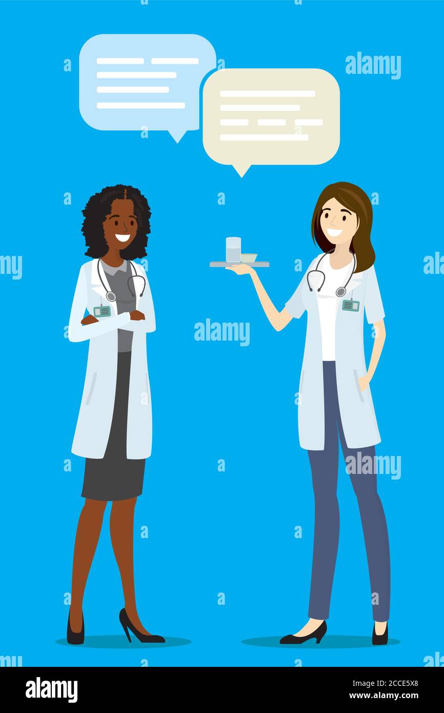 Vector illustration two doctors talking hi-res stock photography and images  - Alamy