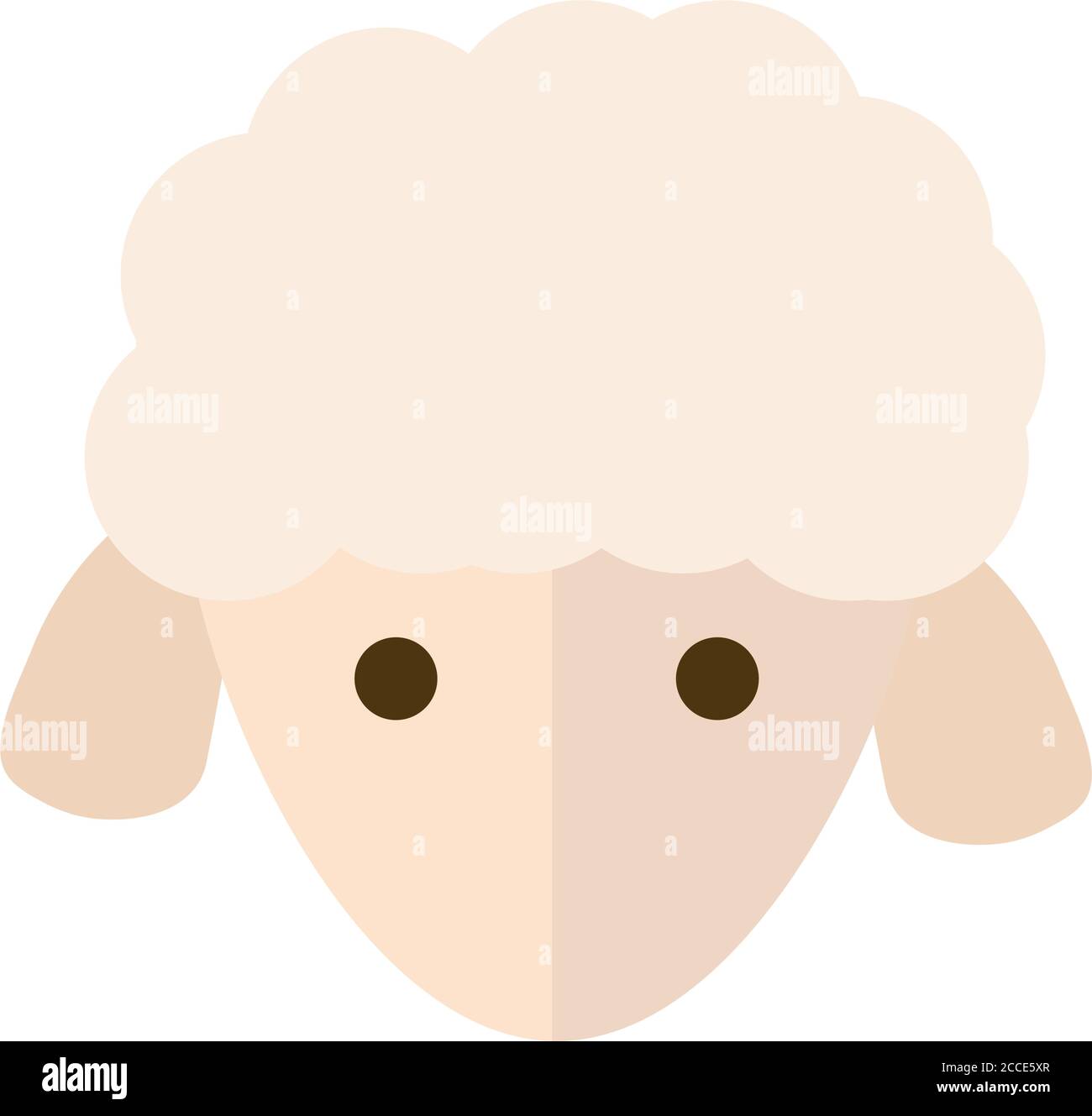 cute sheep head animal cartoon flat icon style vector illustration ...