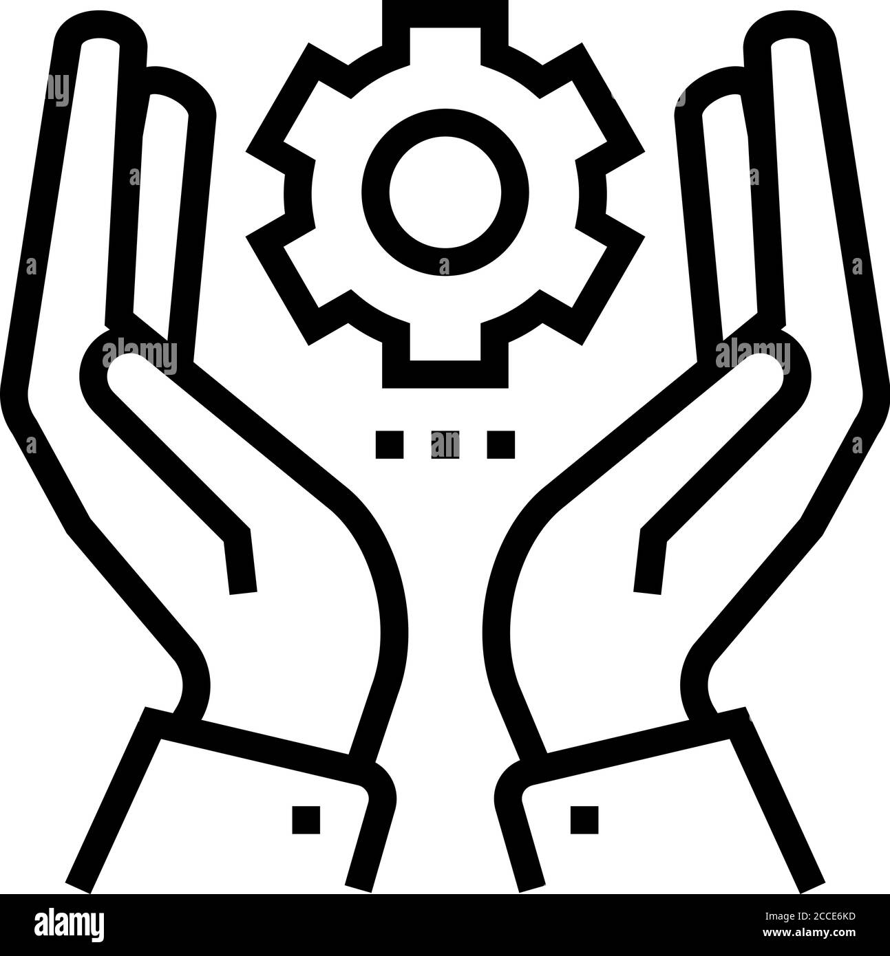 hand hold gear line icon vector illustration Stock Vector Image & Art ...