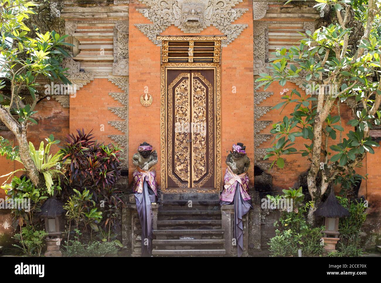 Temple Guardians, Pura Saren Agung, Princely Palace, Ubud, Bali Stock Photo