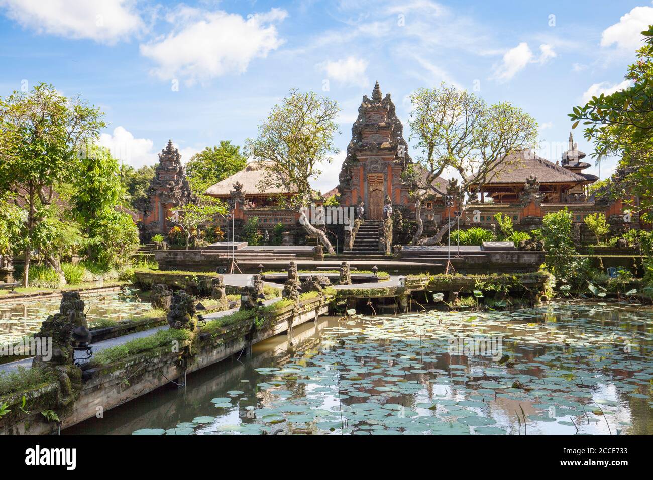 Pura Taman Saraswati, Lotus Water Palace, Ubud, Bali Stock Photo