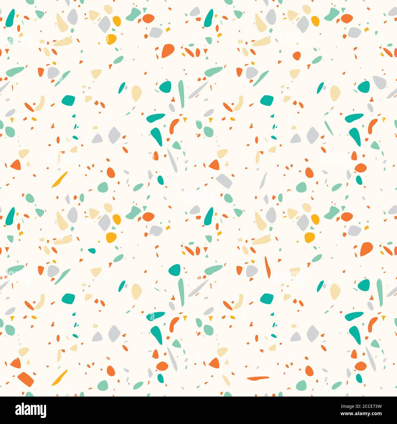 Terrazzo seamless pattern design with hand drawn rocks. Abstract modern ...