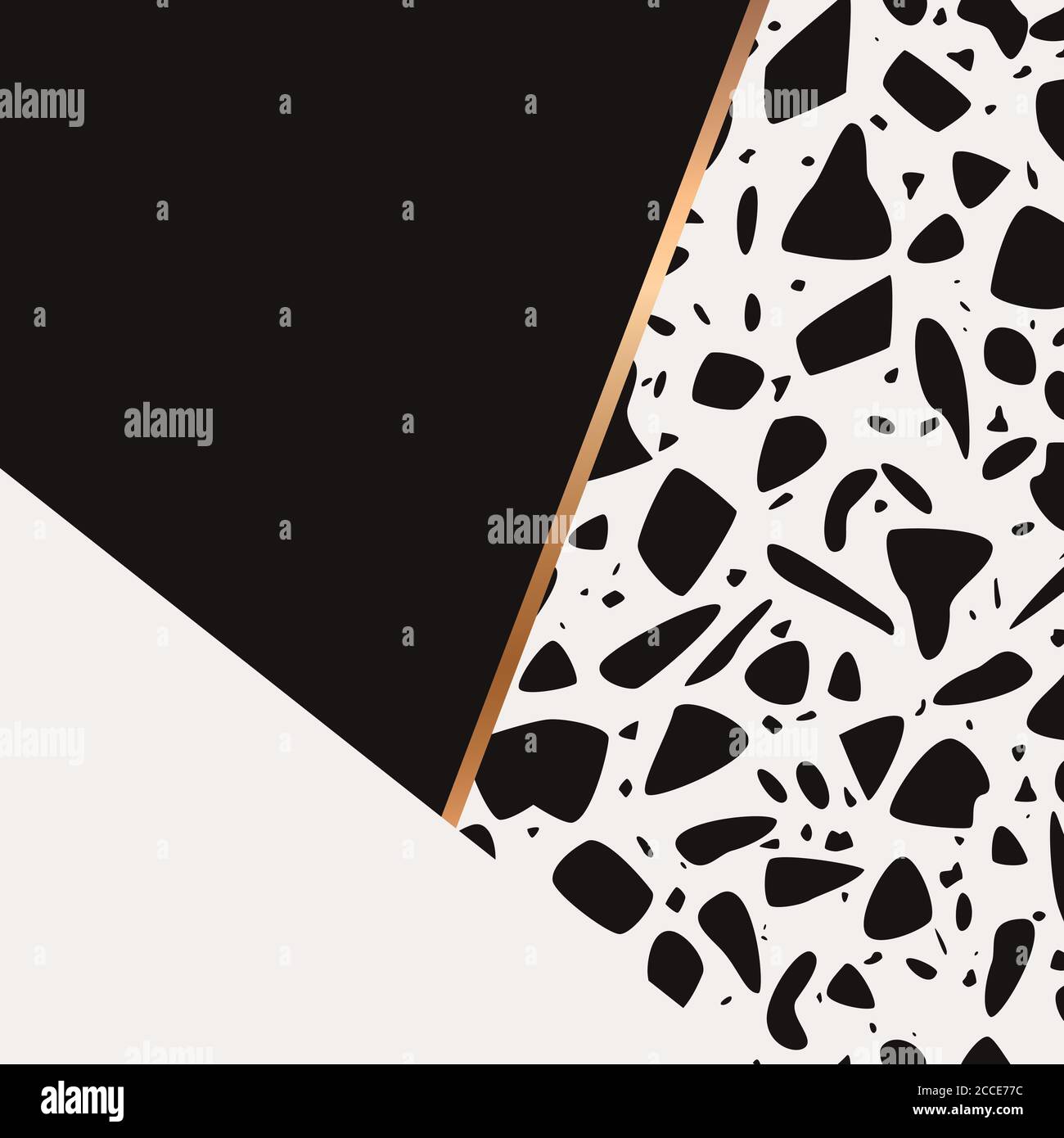 Terrazzo pattern design with hand drawn rocks, geometric shapes and ...
