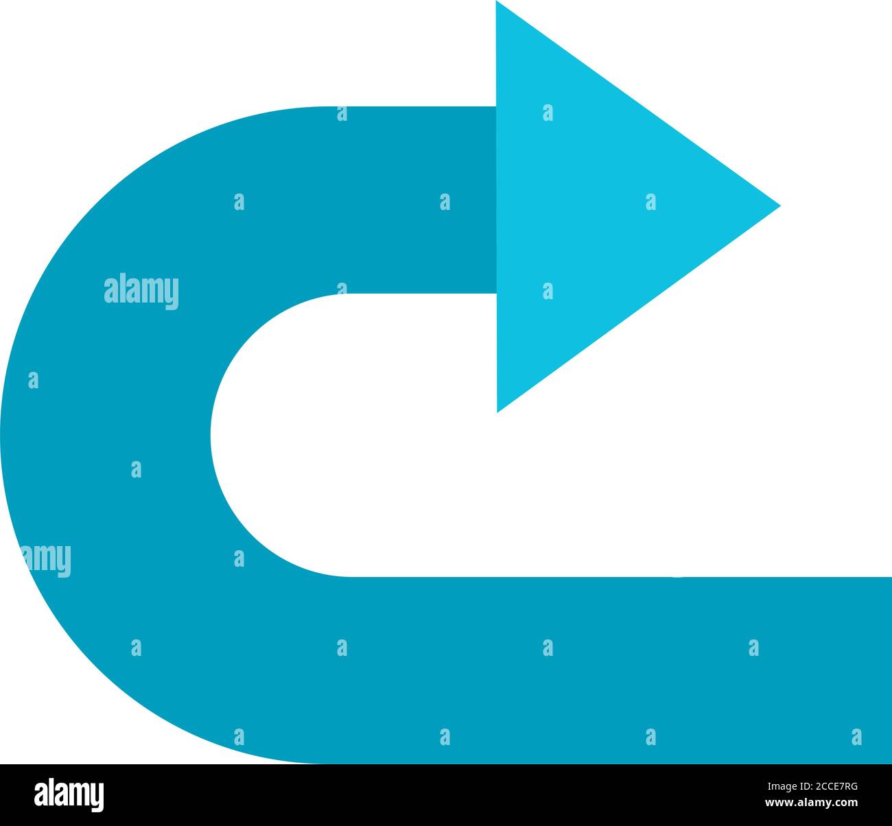 curved right arrow flat style icon design of direction web forward and ...