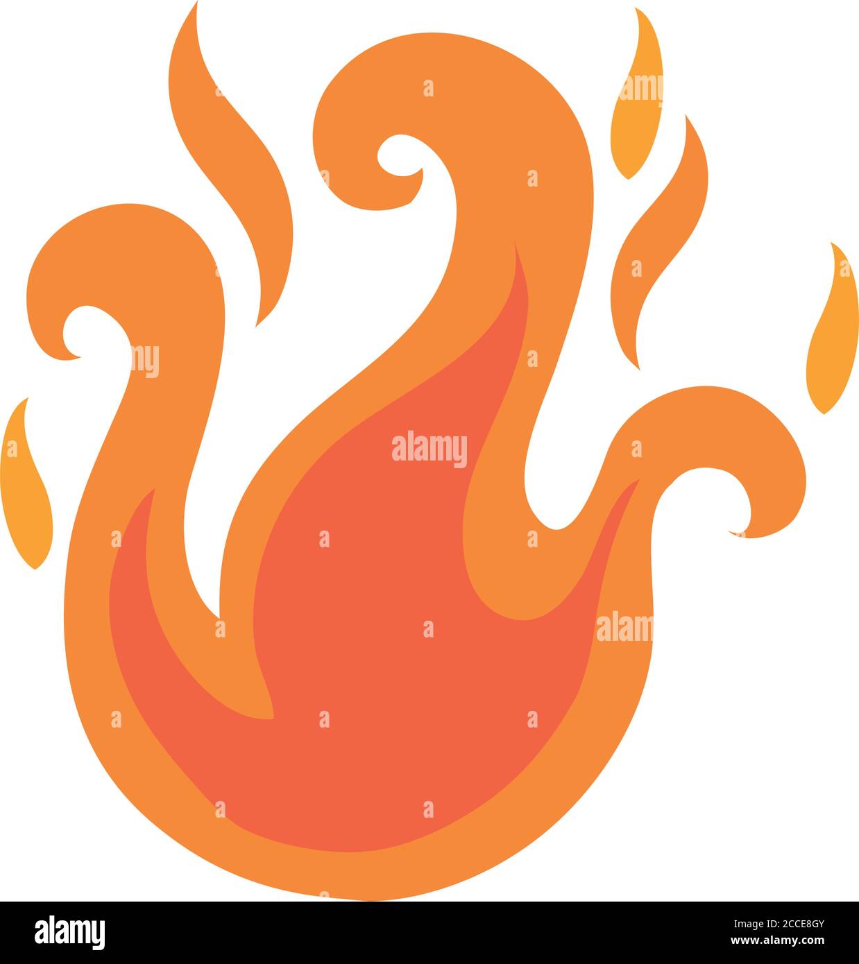 campfire flame flat style icon vector illustration design Stock Vector ...