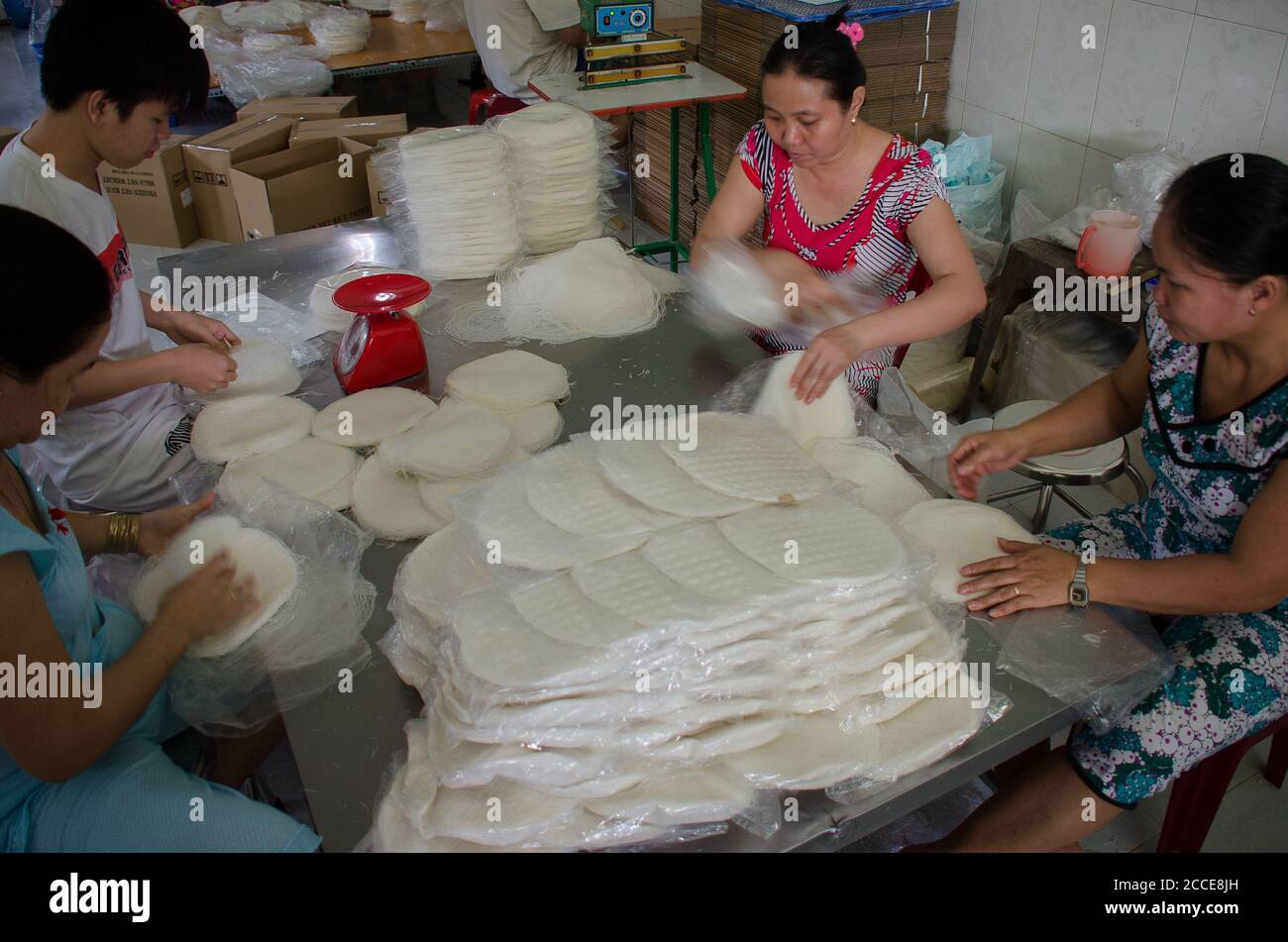 The light, translucent traditional banh trang wrappers are typically ...