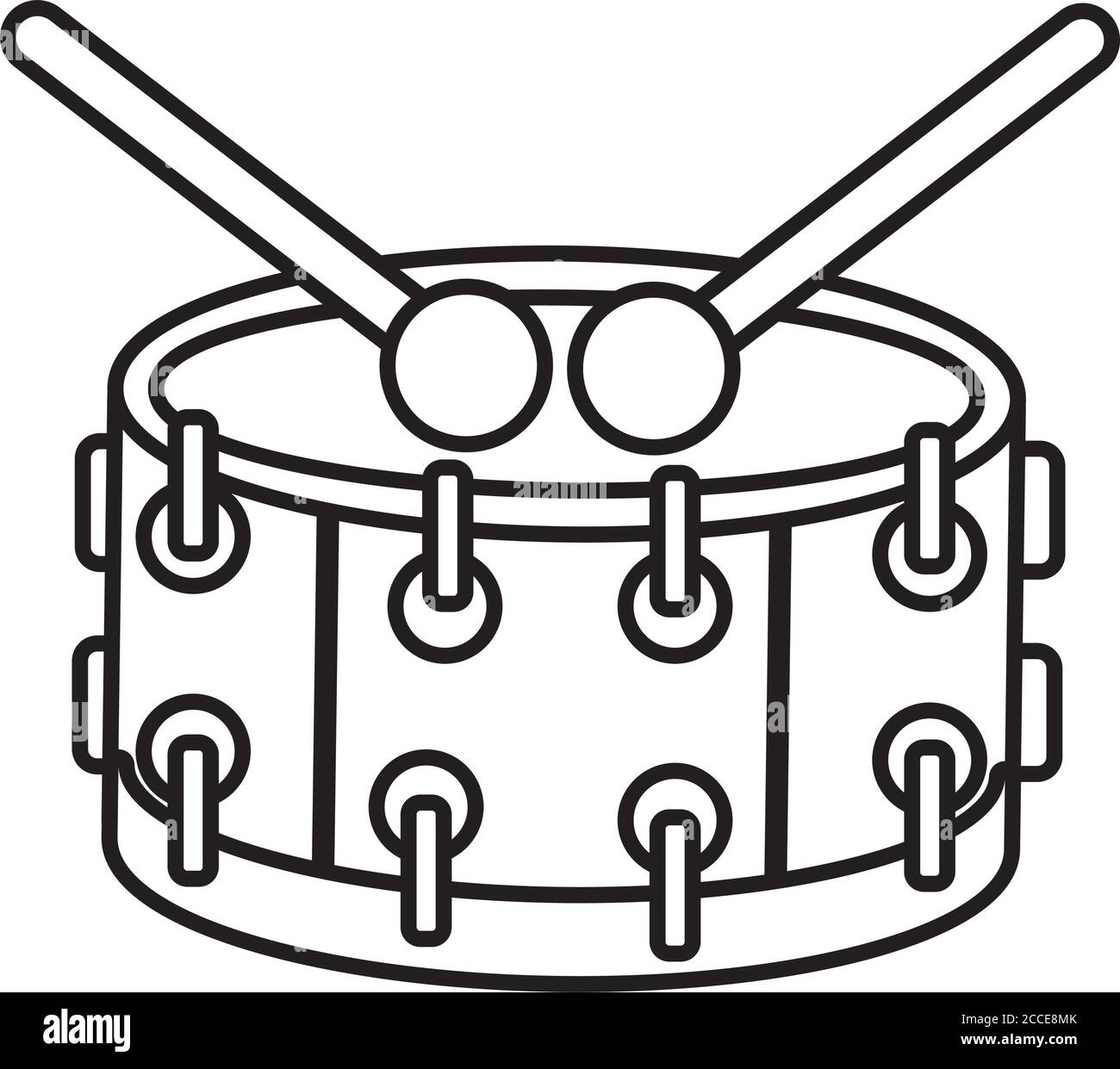 drum musical instrument line style icon vector illustration design ...