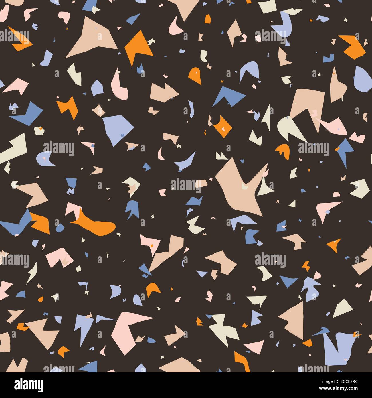 Terrazzo seamless pattern design with hand drawn rocks. Abstract modern ...