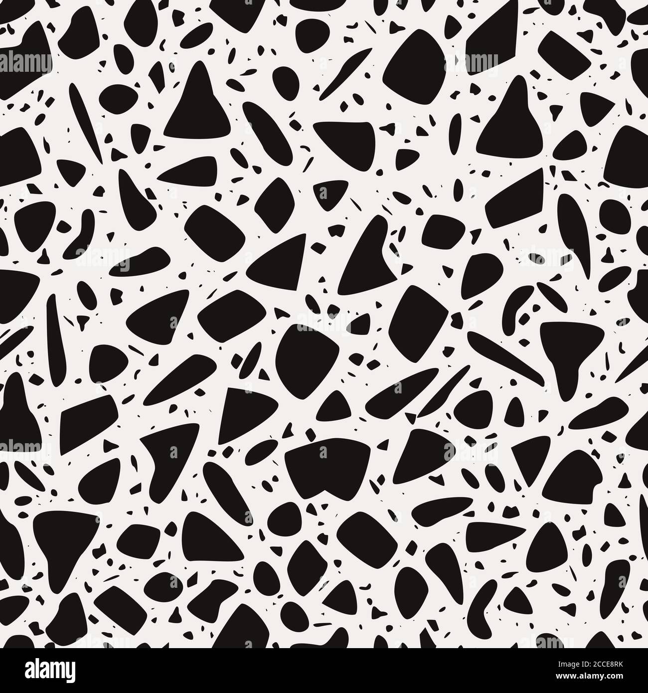 Terrazzo seamless pattern design with hand drawn rocks. Abstract modern ...