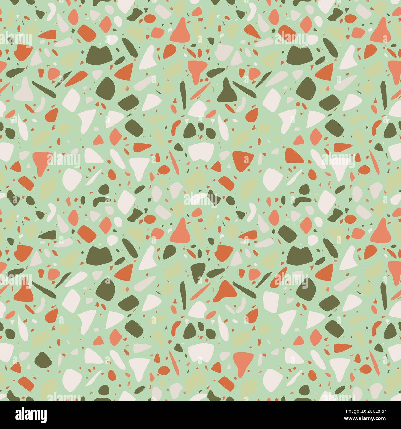 Terrazzo seamless pattern design with hand drawn rocks. Abstract modern ...