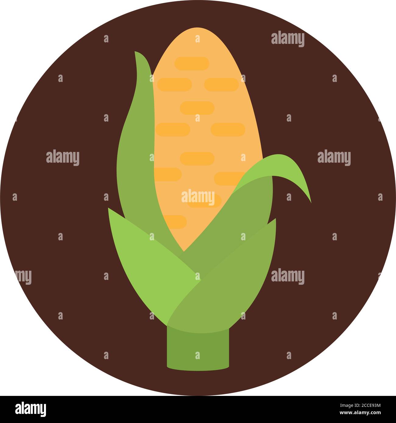 agriculture and farming corn cob food grain block and flat icon vector ...