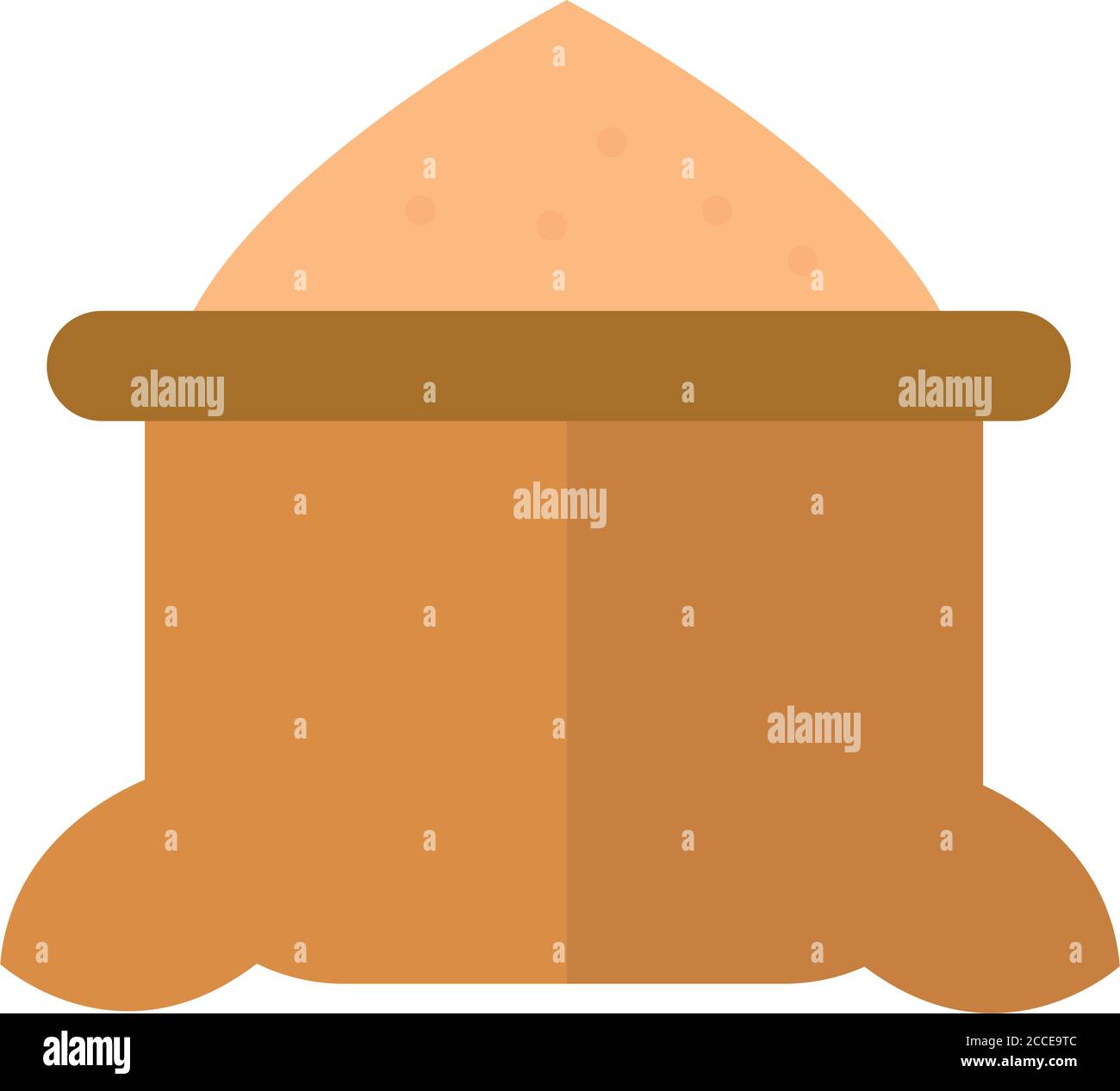 filled sack with grain agriculture and farming flat icon style vector ...
