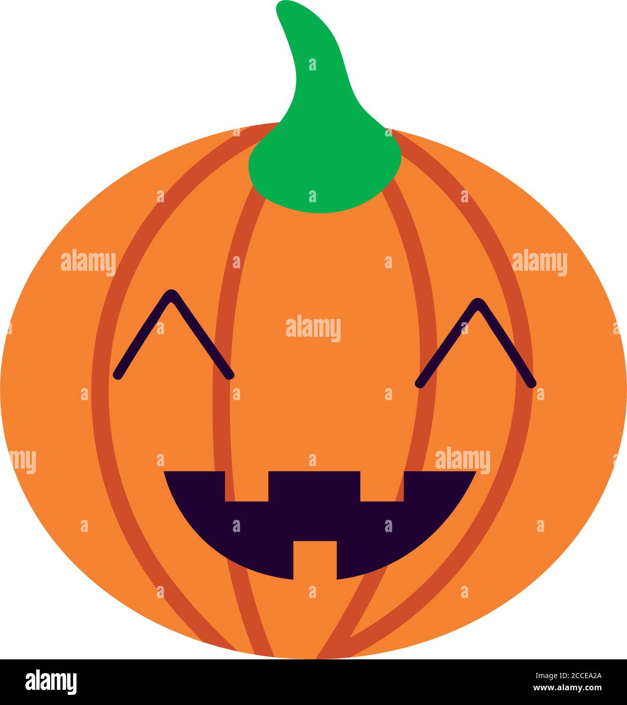 halloween pumpkin face flat style vector illustration design Stock ...