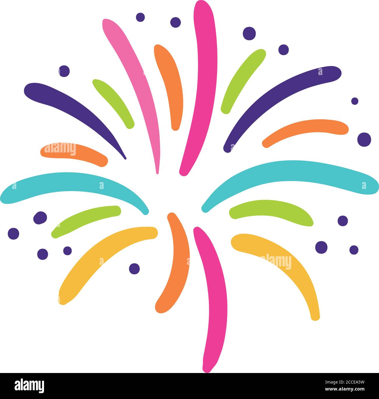 fireworks splash colors flat style icon vector illustration design