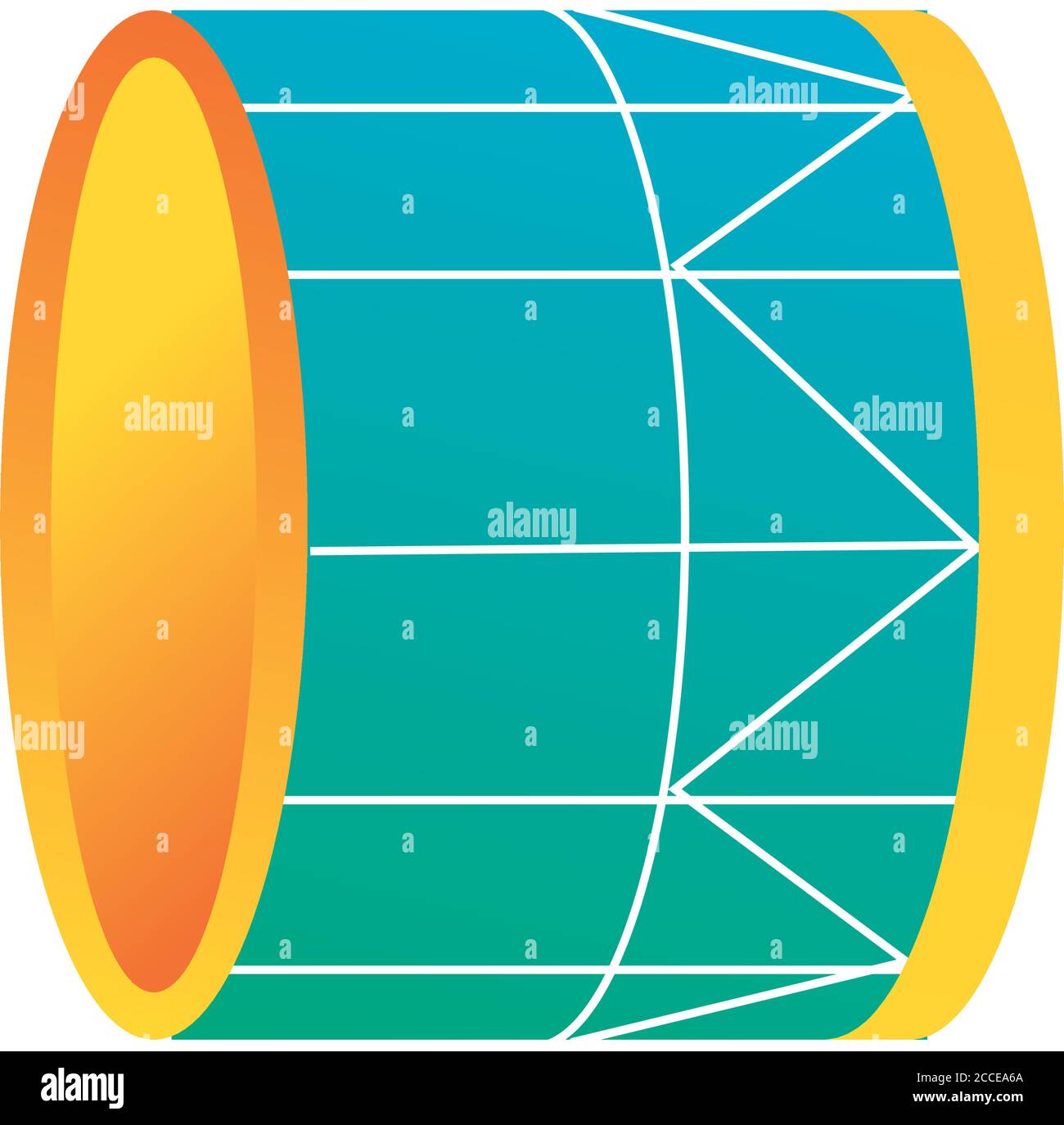drum musical instrument line and fill style icon vector illustration ...