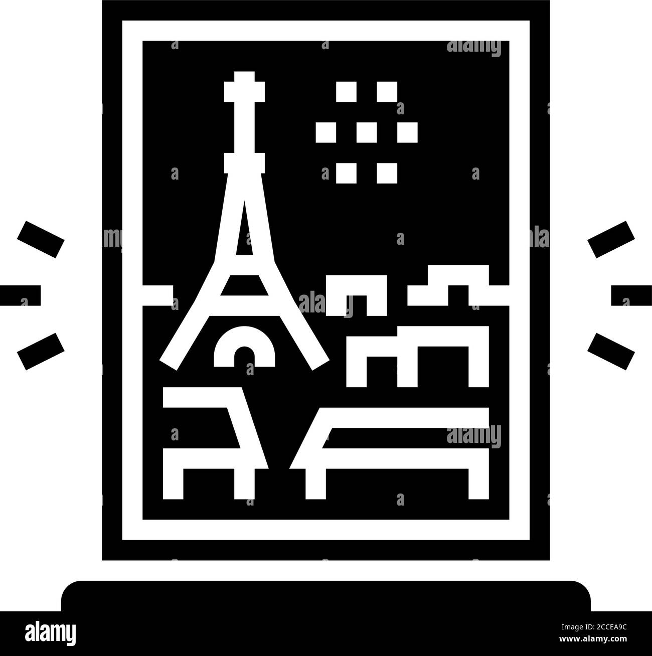 view from window on paris glyph icon vector illustration Stock Vector ...