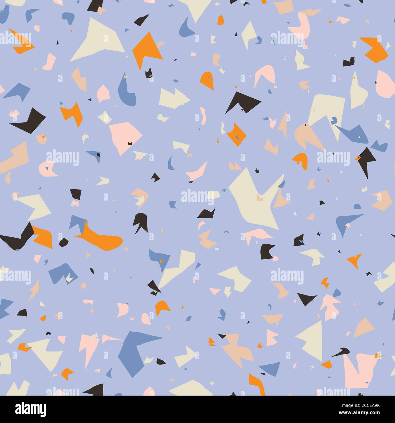 Terrazzo seamless pattern design with hand drawn rocks. Abstract modern ...