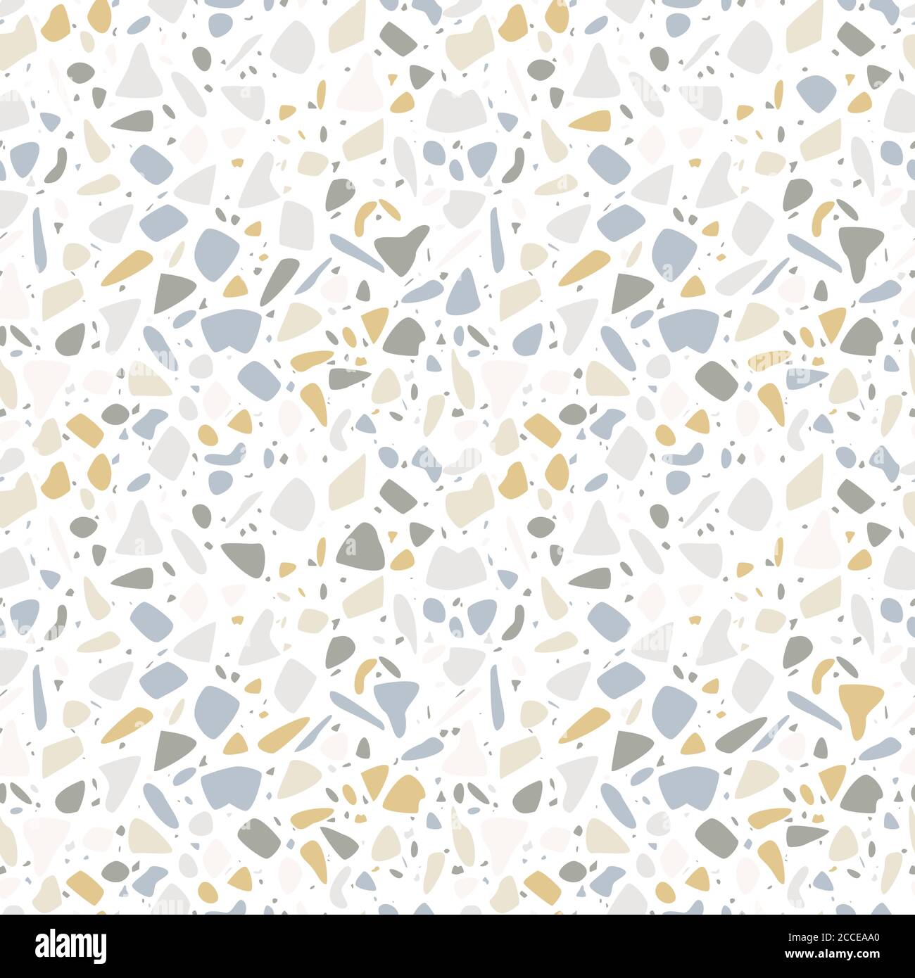 Terrazzo seamless pattern design with hand drawn rocks. Abstract modern ...