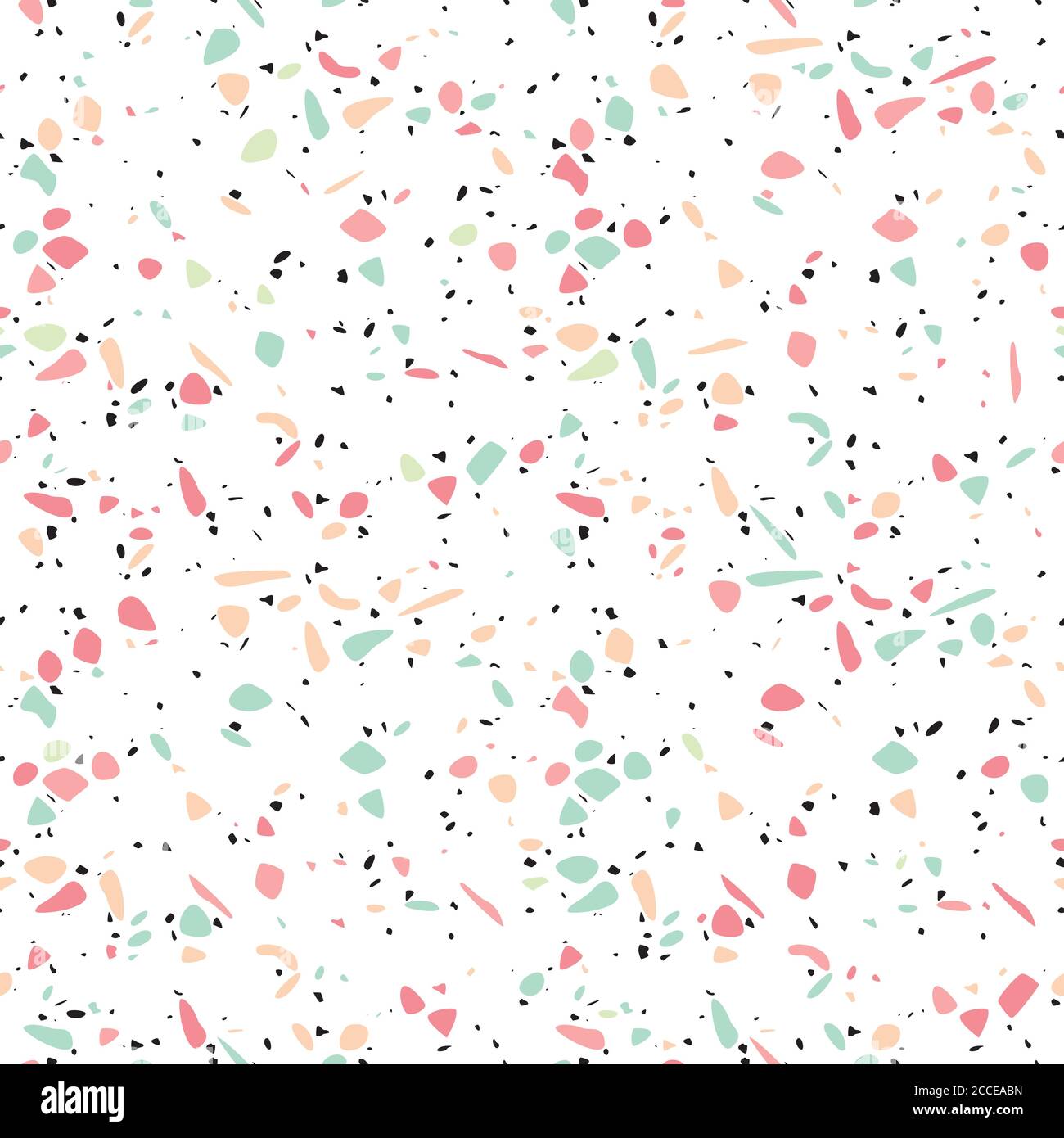 Terrazzo seamless pattern design with hand drawn rocks. Abstract modern ...