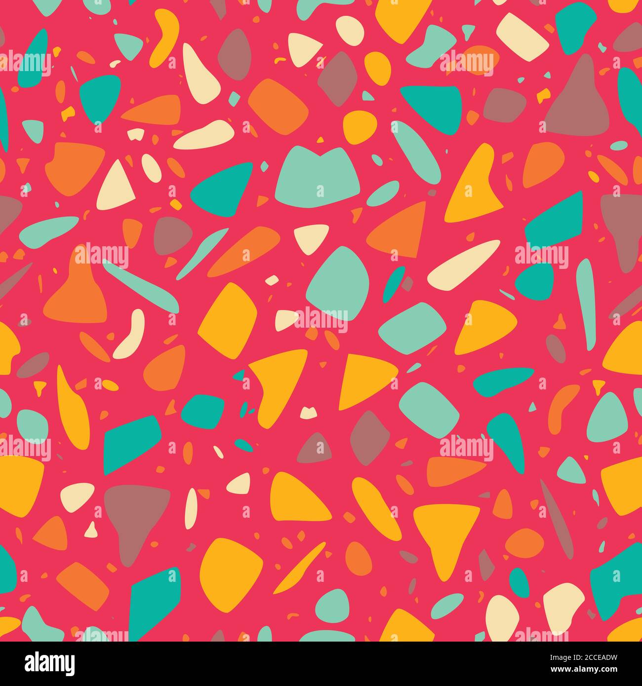 Terrazzo seamless pattern design with hand drawn rocks. Abstract modern ...