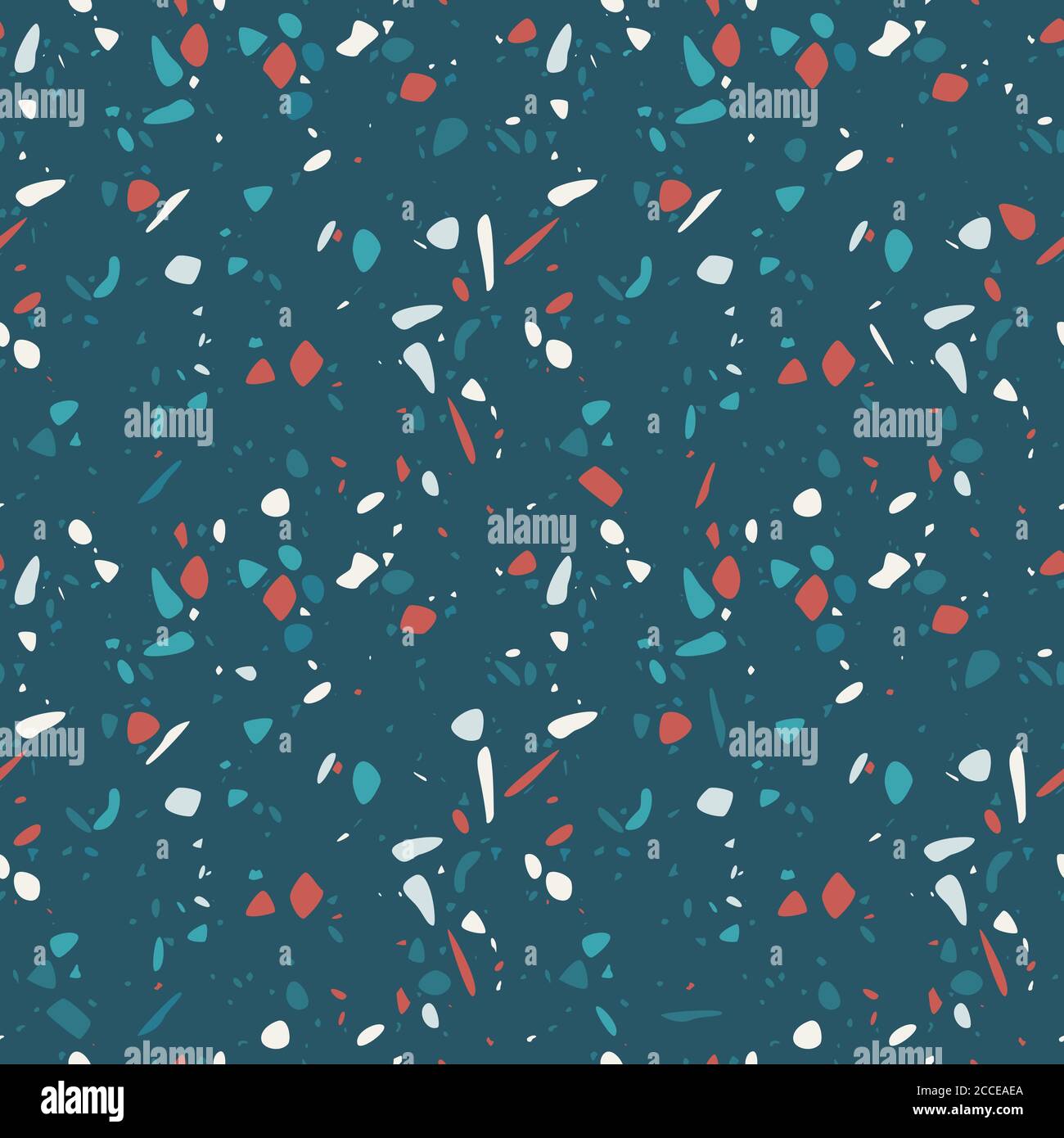 Terrazzo seamless pattern design with hand drawn rocks. Abstract modern ...