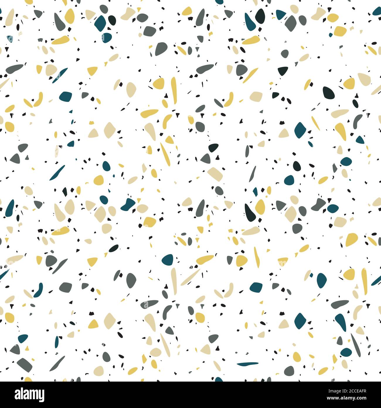 Terrazzo seamless pattern design with hand drawn rocks. Abstract modern ...