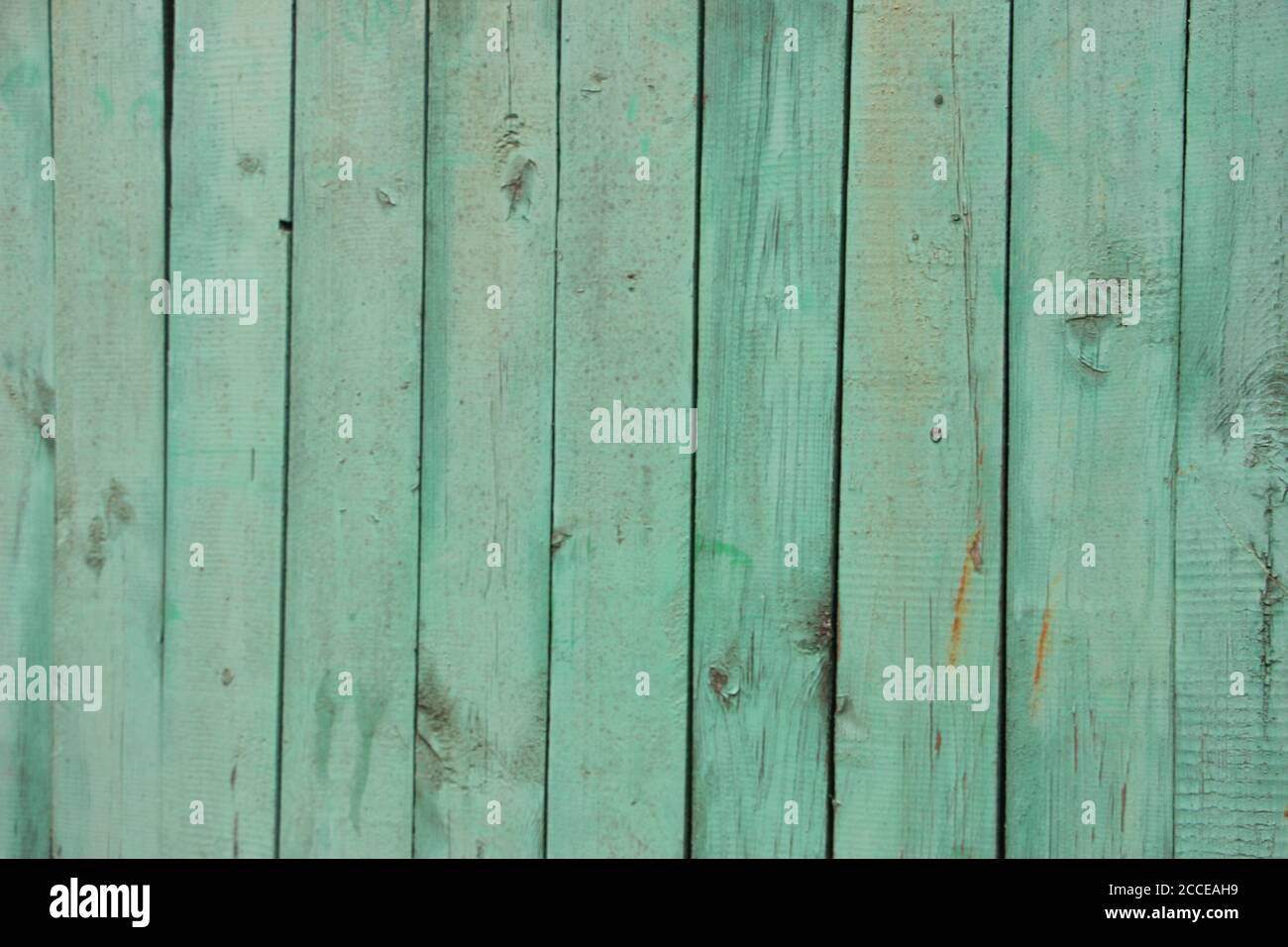 Weathered painted into mint green wooden planks grunge background Stock ...