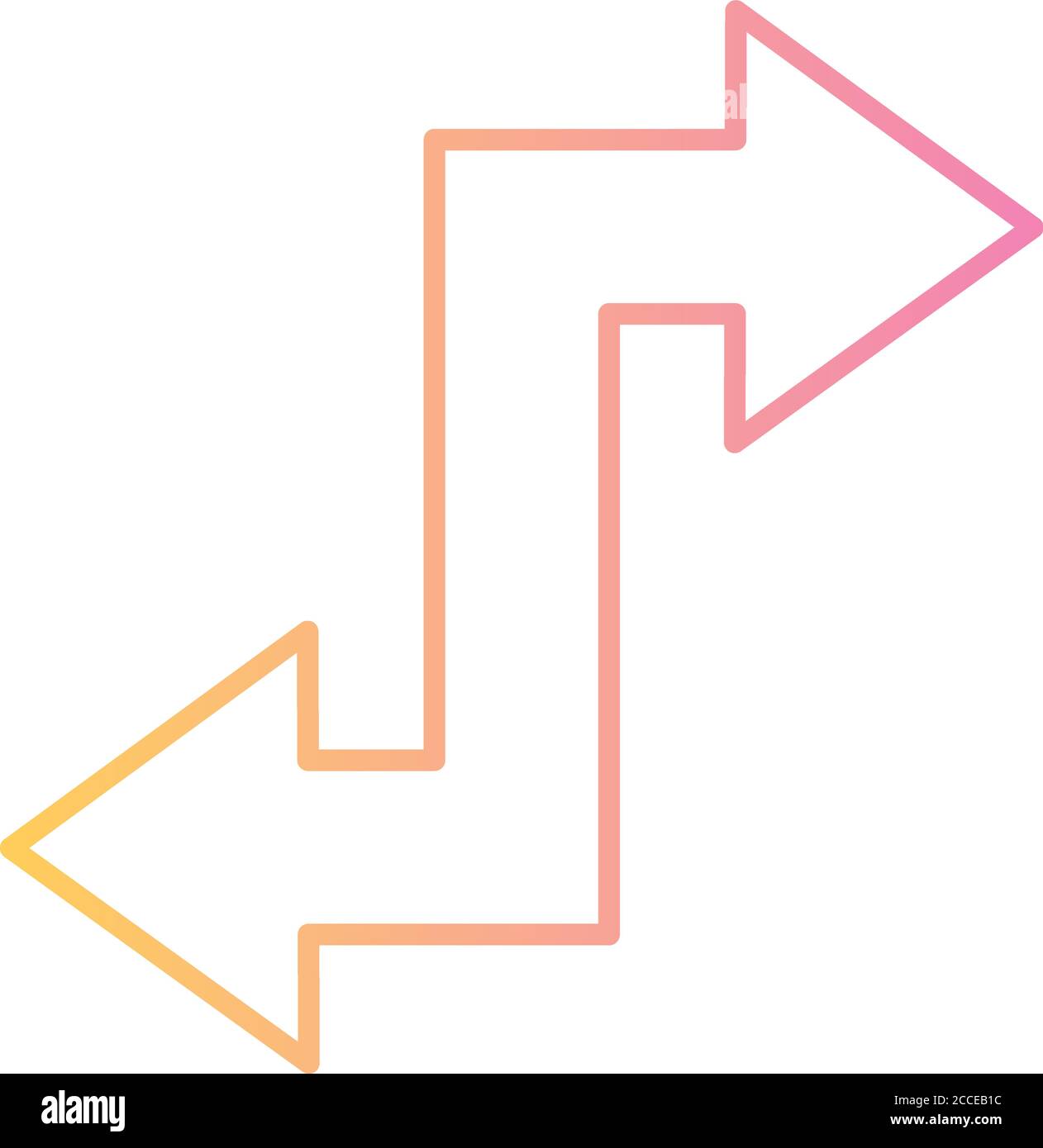 s arrow with left and right direction gradient style icon design of web ...