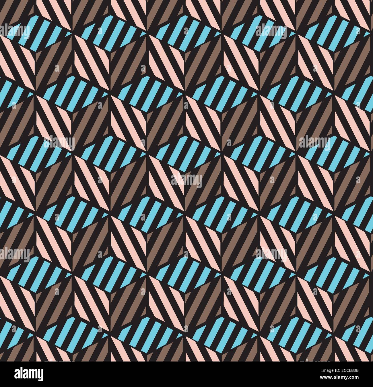 Seamless texture with colored bands(cube) Stock Vector