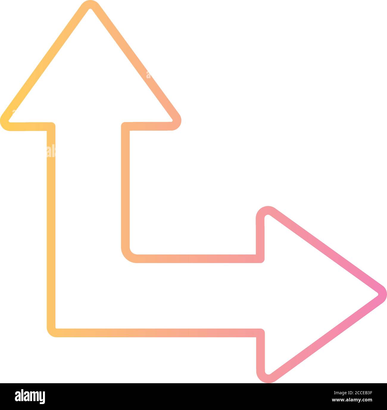 up and right arrow gradient style icon design of direction web forward ...