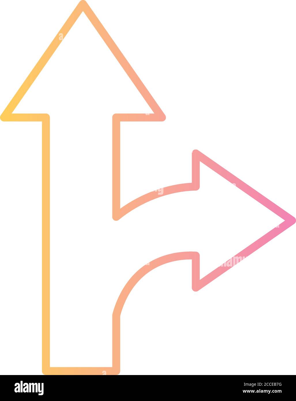 up and right arrow gradient style icon design of direction web forward ...