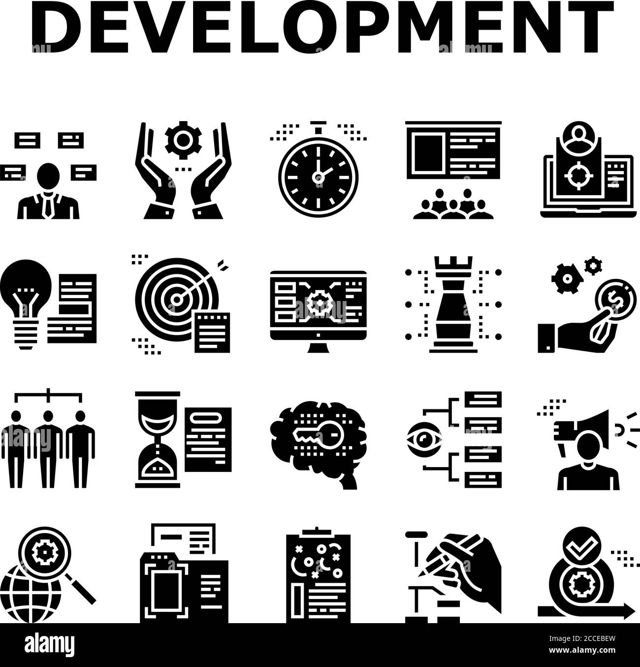 Project Development Collection Icons Set Vector Stock Vector Image ...