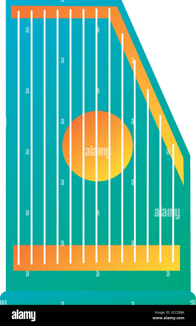 lyre string instrument line and fill style icon vector illustration ...