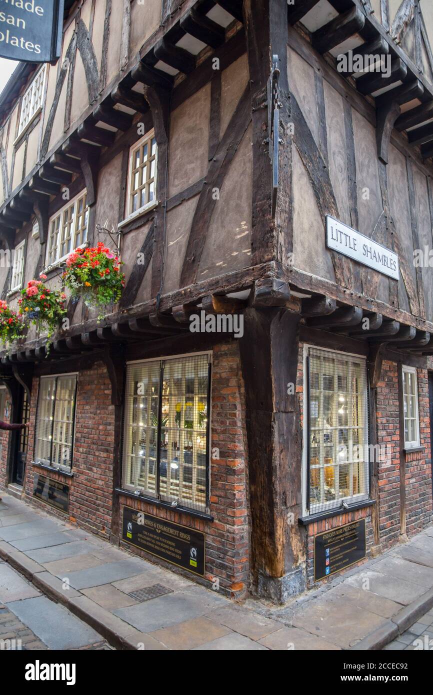 The Shambles medieval street in York, Yorkshire, England Stock Photo