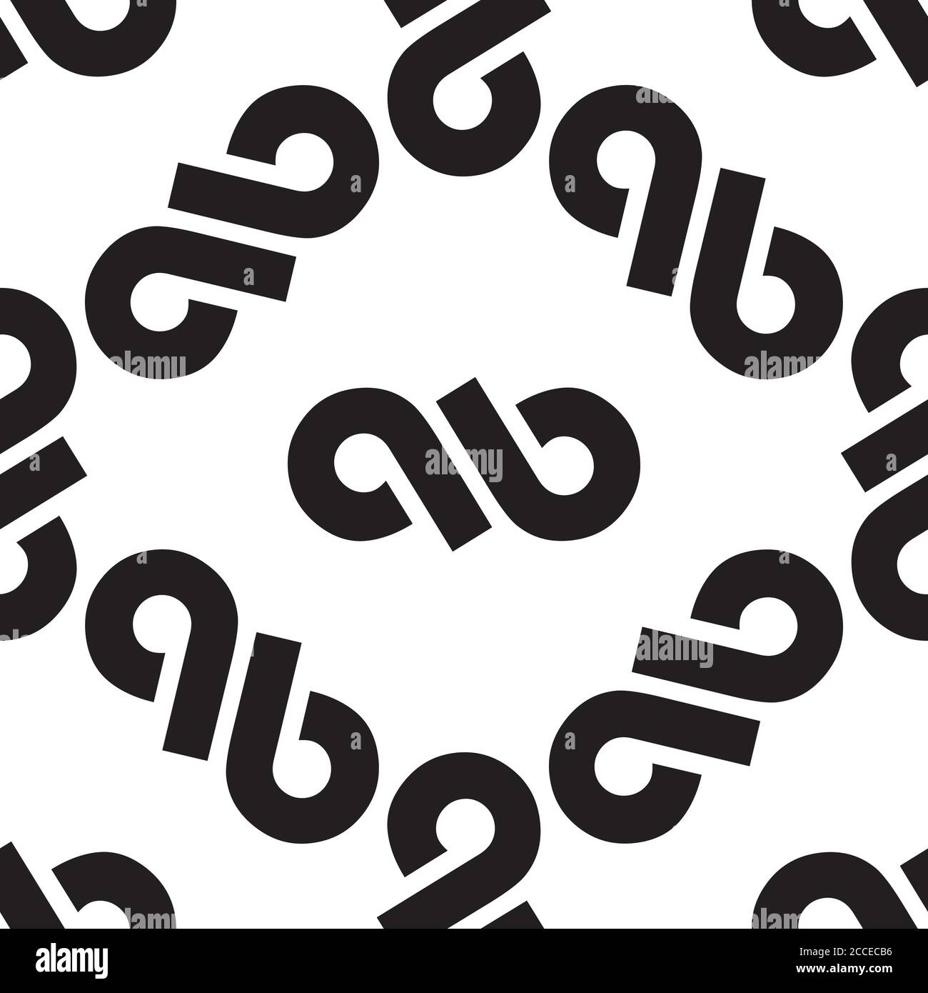 Seamless pattern with black infinity symbol Stock Vector