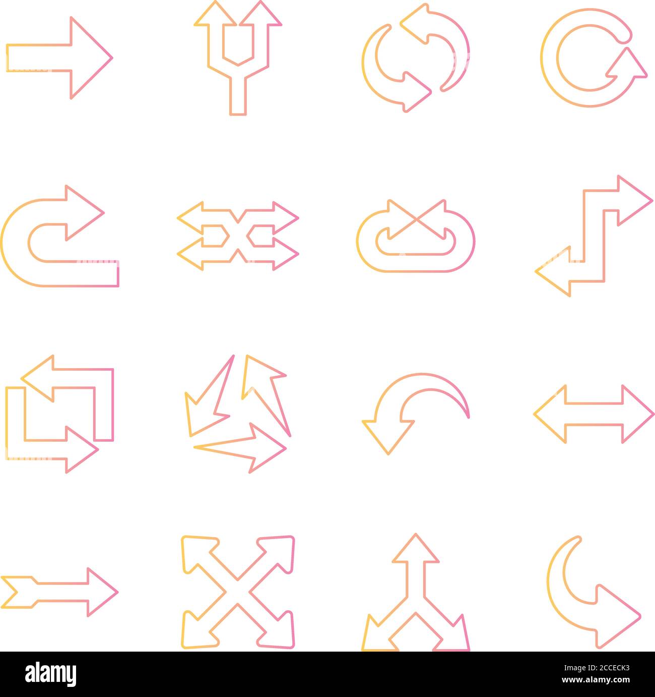 Arrows gradient style collection of icons design of direction web ...