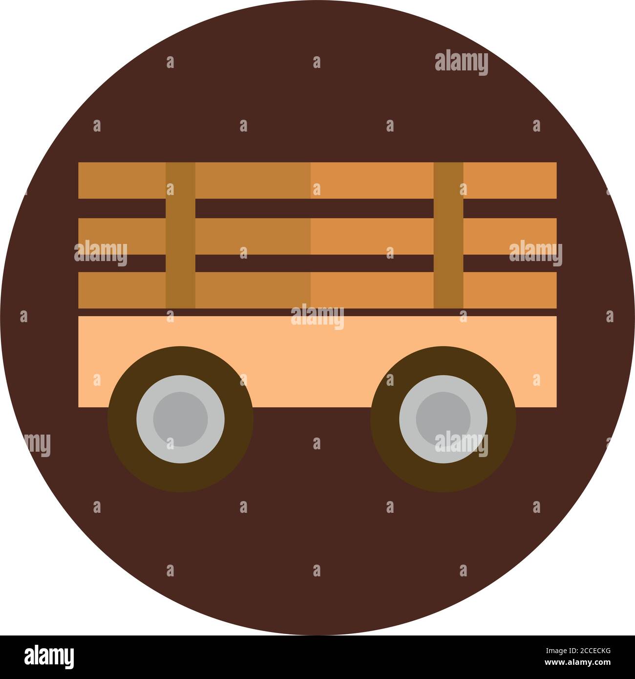 trailer transport agriculture work equipment farm cartoon block and ...