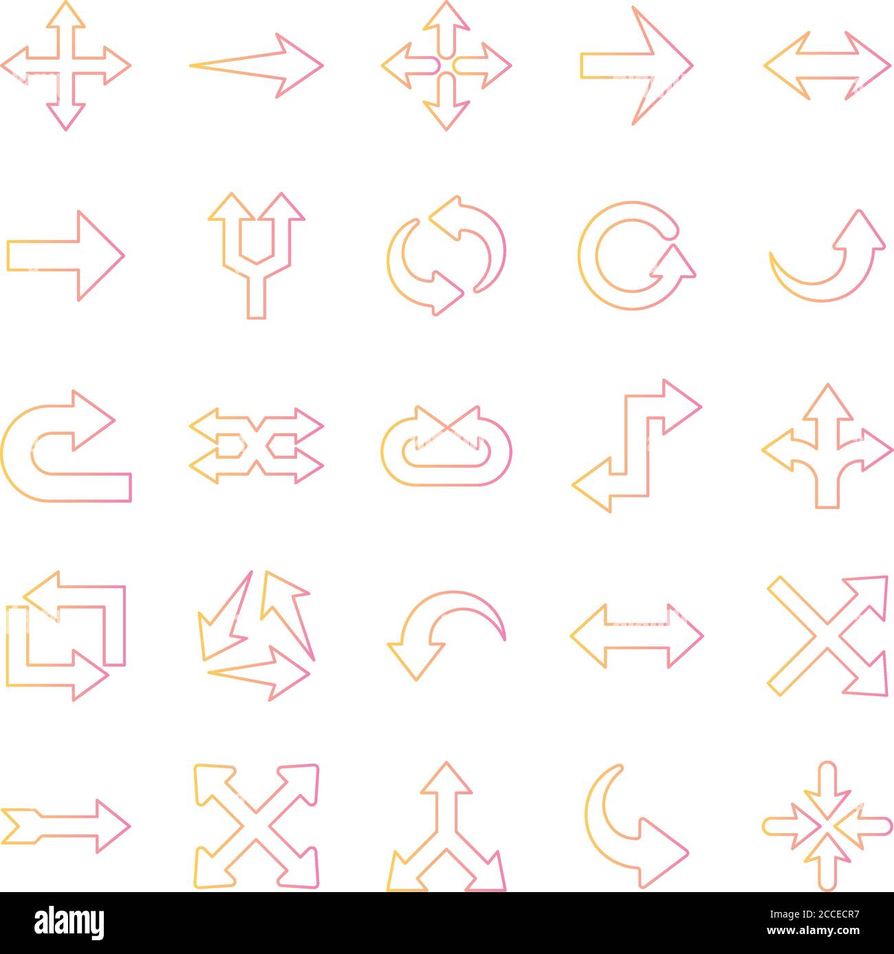 Arrows gradient style icons group design of direction web forward and ...