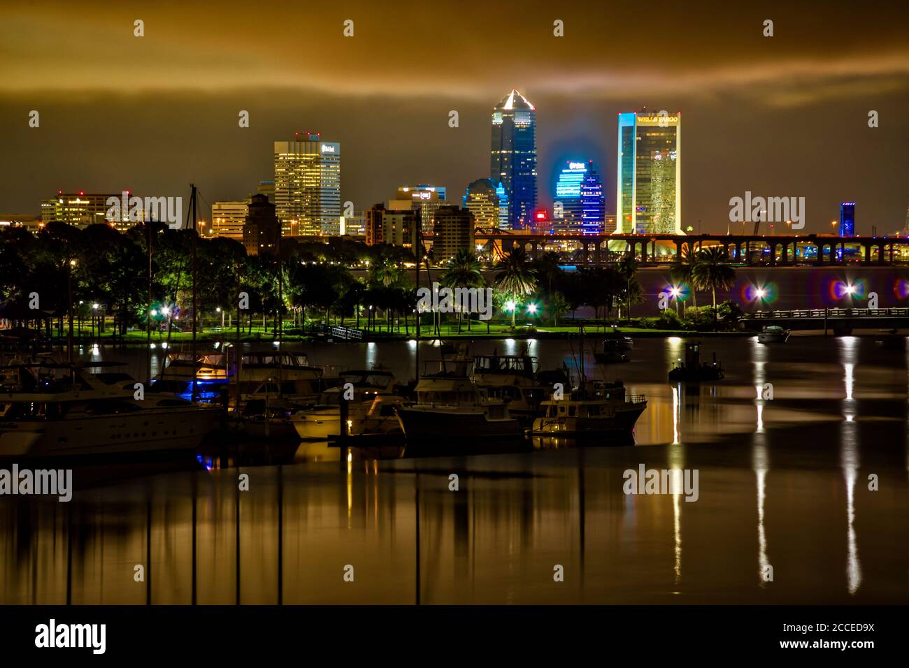 Jacksonville at Night Stock Photo