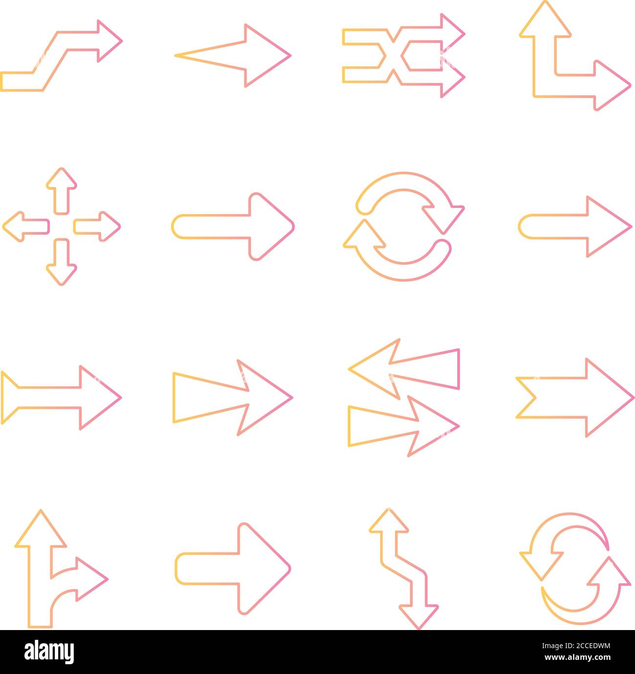 Arrows gradient style icons collection design of direction web forward ...