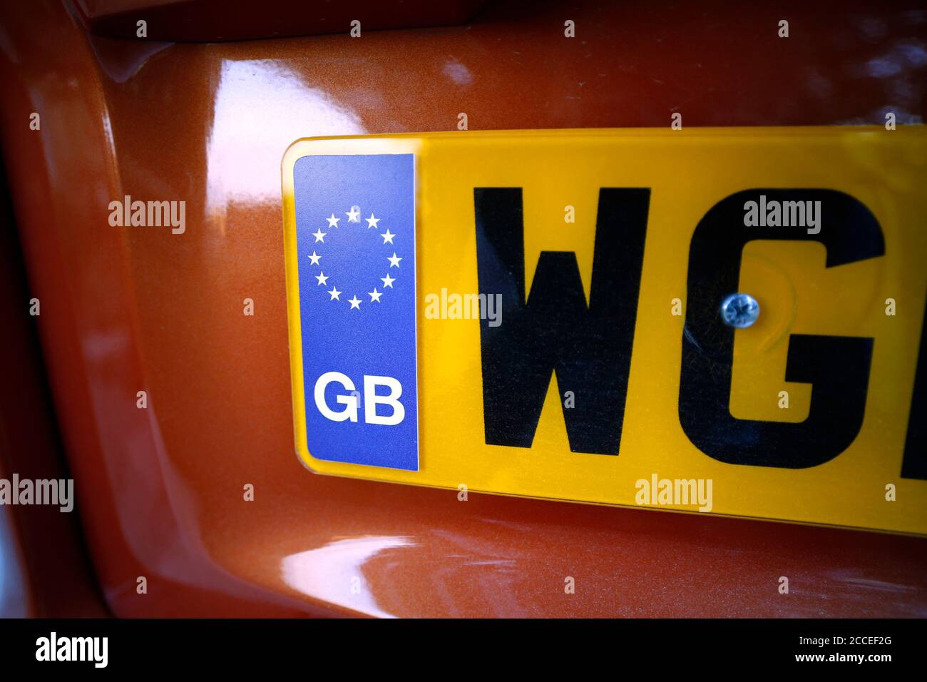 UK vehicle number plate with the European stars and GB sticker