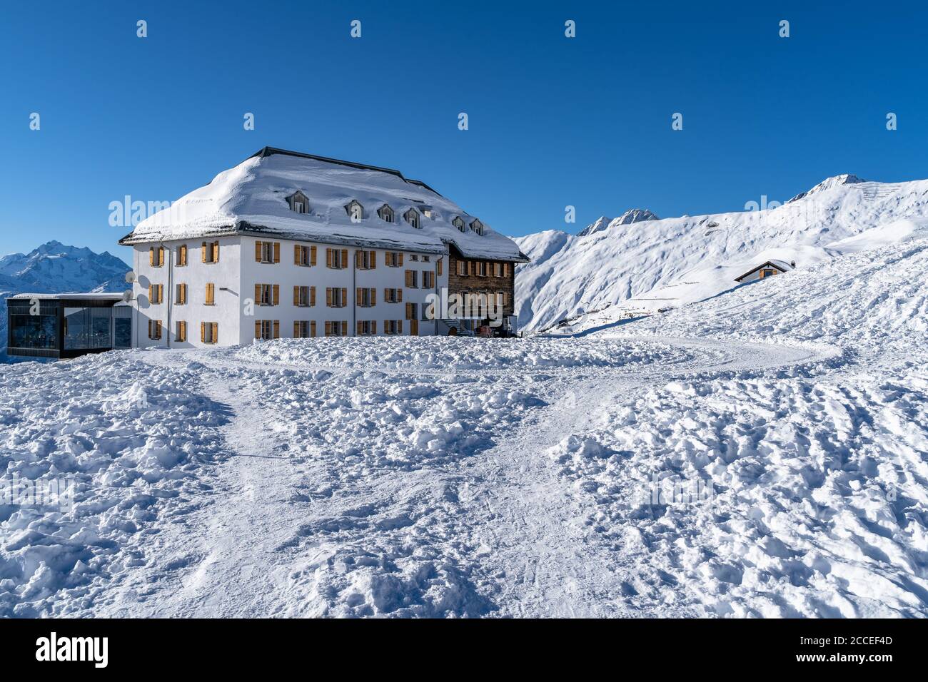 Aletsch, glacier and Belalp Hotel, Valais, Alps of, Switzerland main image 1